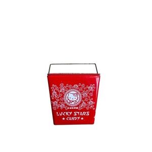 2008 Hello Kitty LUCKY STARS Candy Tin Box Container TAKE OUT Metal Red